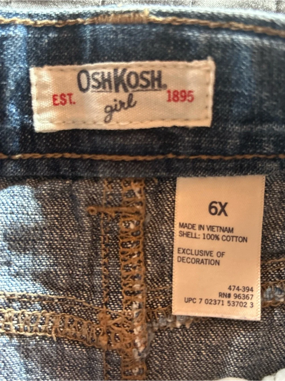 OshKosh B'gosh Denim Ruffle Skirt with Butterfly Embroidery